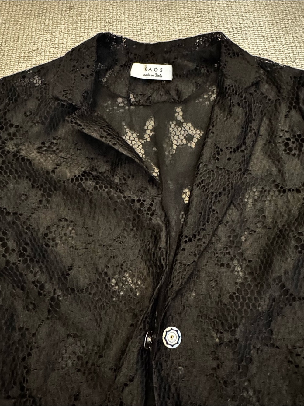 Kaos Black Lace Single-Button Blazer
